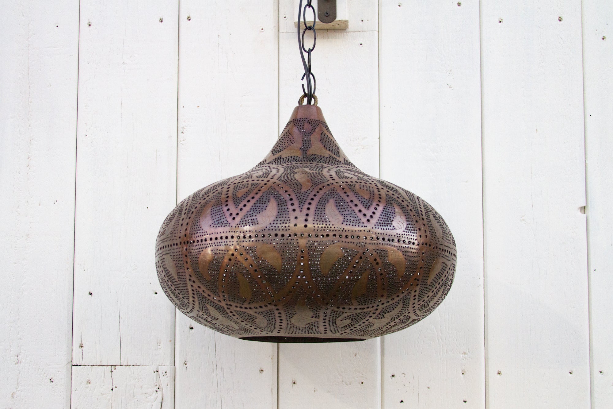 Diae Moroccan Pierced Metal Pendant Lantern - Atlas & Kiln