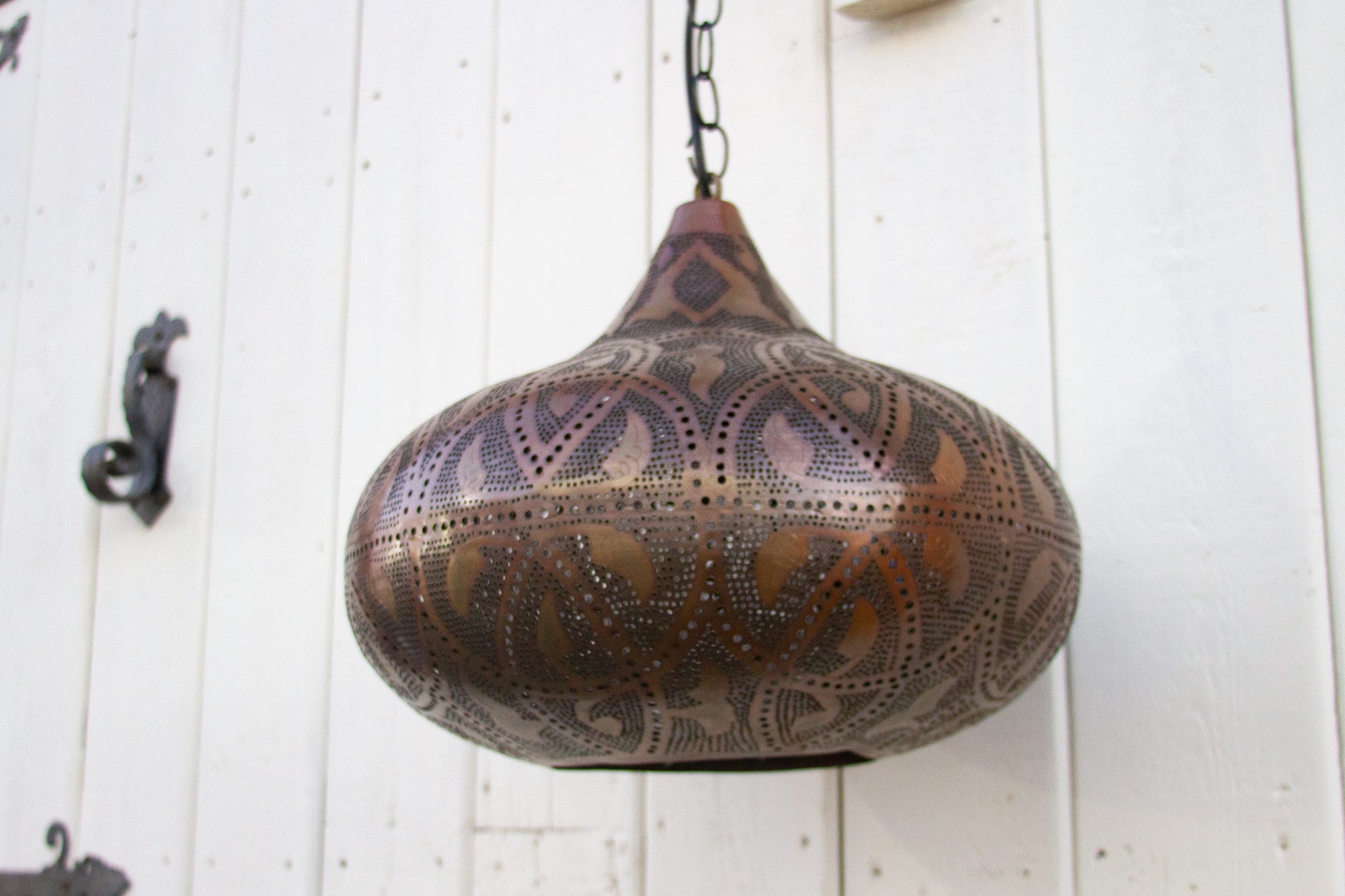 Diae Moroccan Pierced Metal Pendant Lantern - Atlas & Kiln