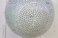 Large White Mosaic Glass Sphere Pendant Light - Atlas & Kiln