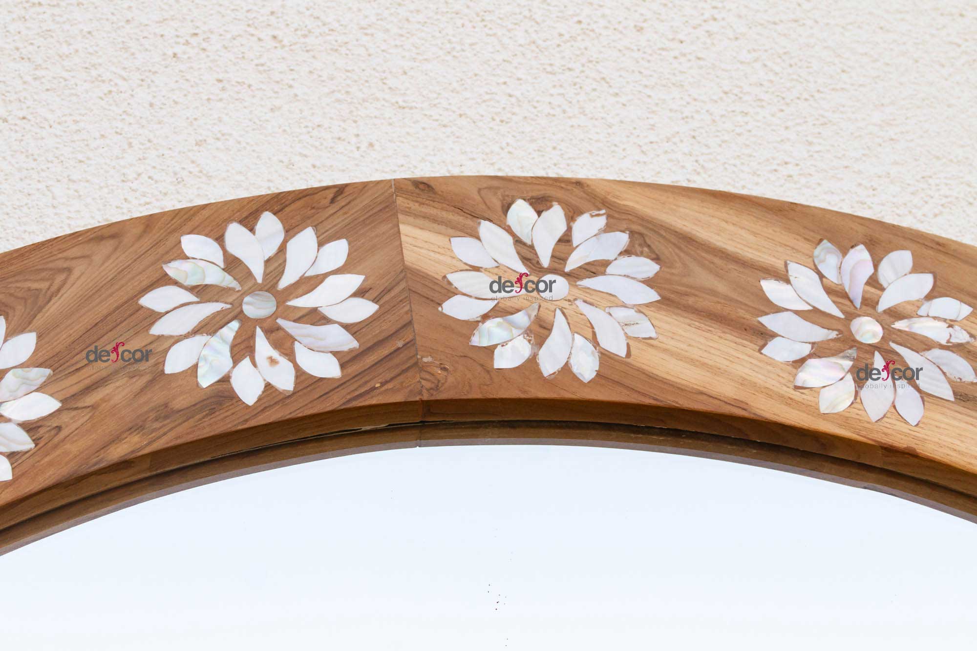 Round Mother of Pearl Inlay Mirror - Atlas & Kiln