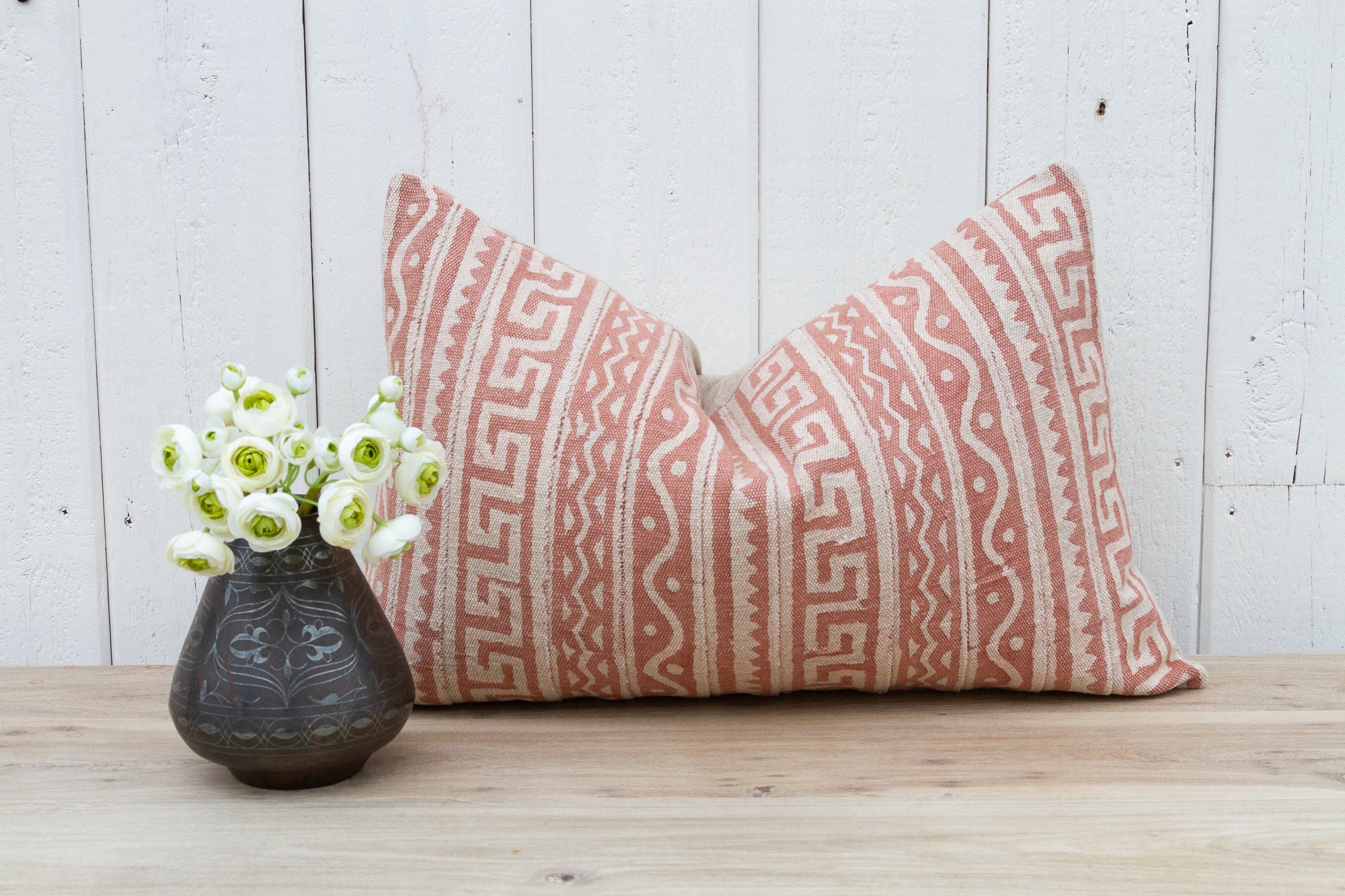 Wiskria Indian Dhurrie Block Print Pillow Cover - Atlas & Kiln