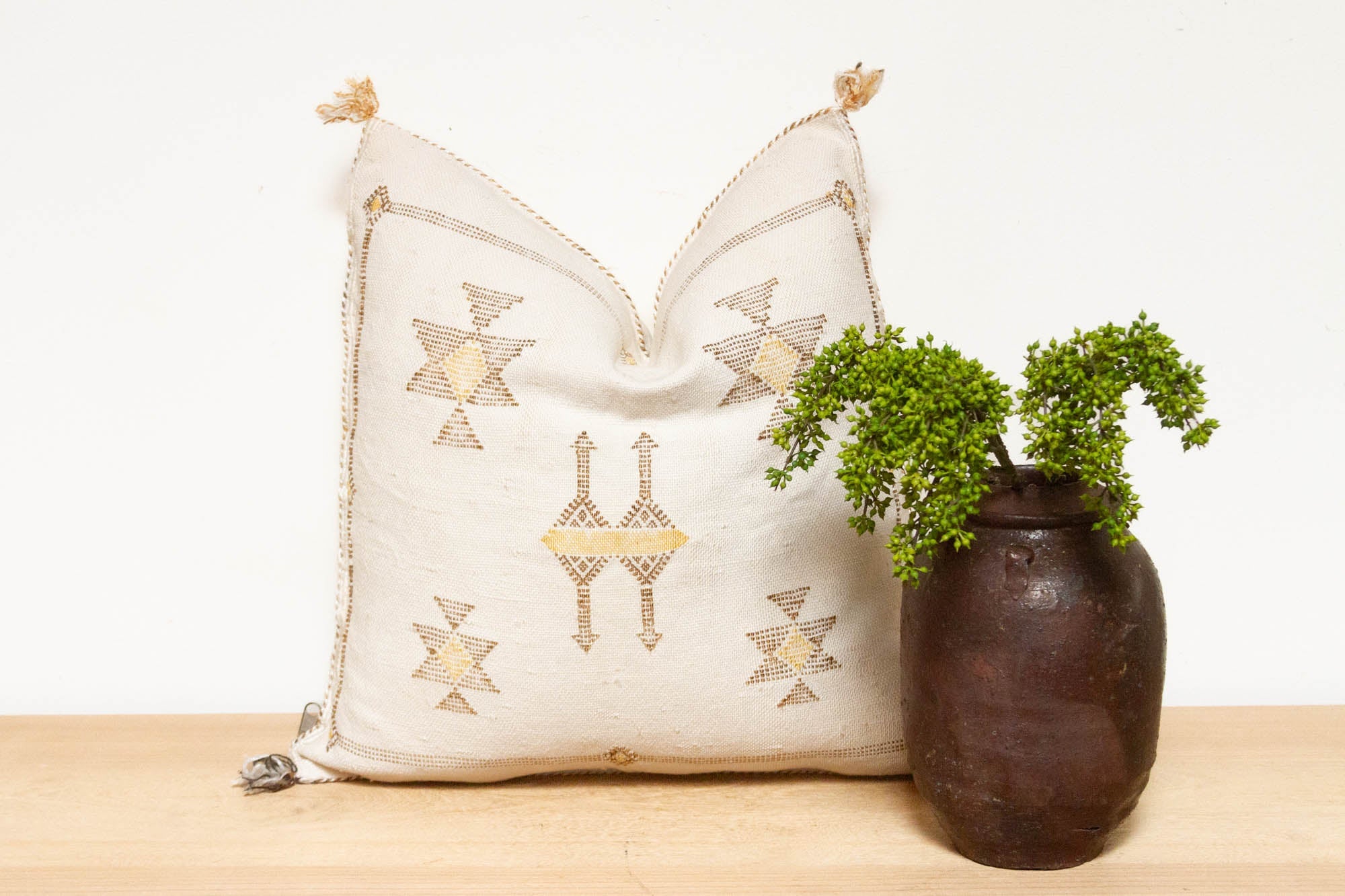 Marrakech Souks Moroccan Cactus Silk Pillow - Atlas & Kiln