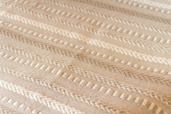 Beige Hand-loomed Cotton Pom-Pom Throw