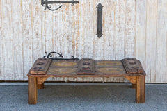 Exceptional Antique Indian Temple Door Coffee Table