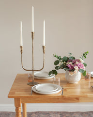 Moradabad Three-Arm Hand-Forged Iron Candelabra - Atlas & Kiln