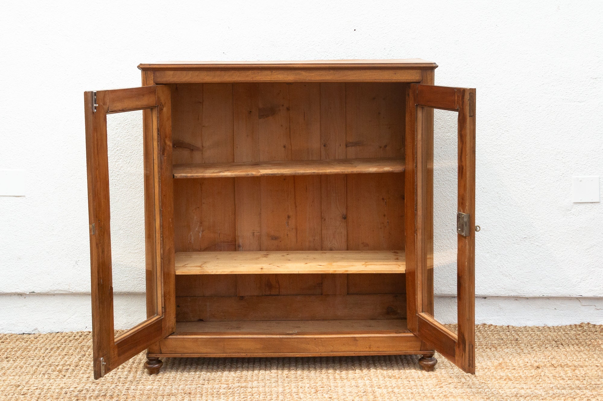 Antique French Walnut Louis Philippe Vitrine Cabinet - Atlas & Kiln