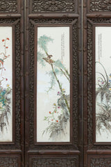 Set of 4, Finely Carved Chinese Wall Porcelain Panels