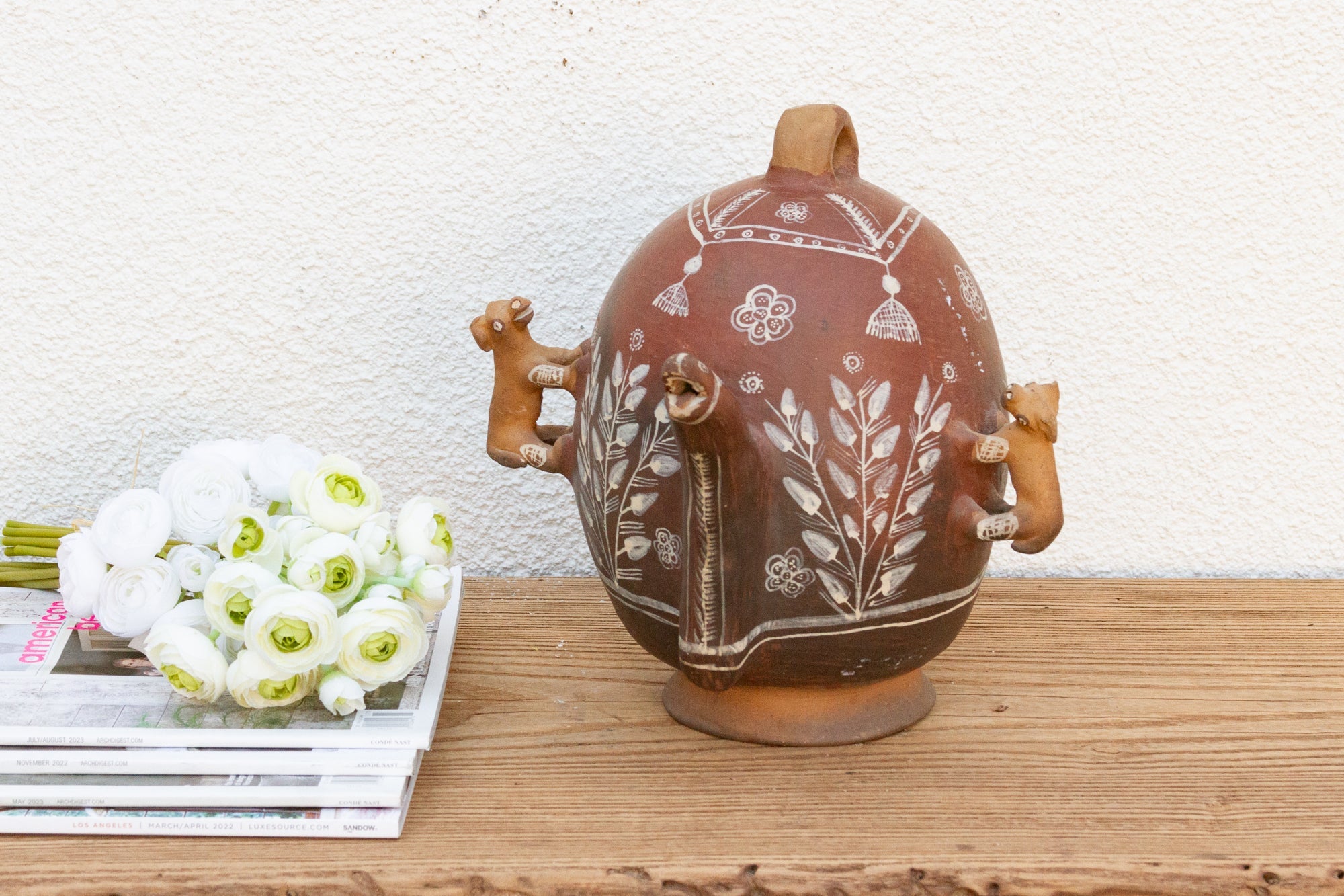 Vintage Terracotta Peruvian Clay Pitcher - Atlas & Kiln