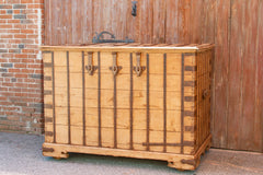 19th Century Oversized Rajasthani Grain Trunk
