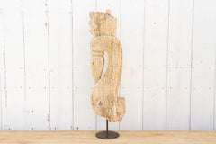 Rustic Fossilzed Wood Peacock Figure