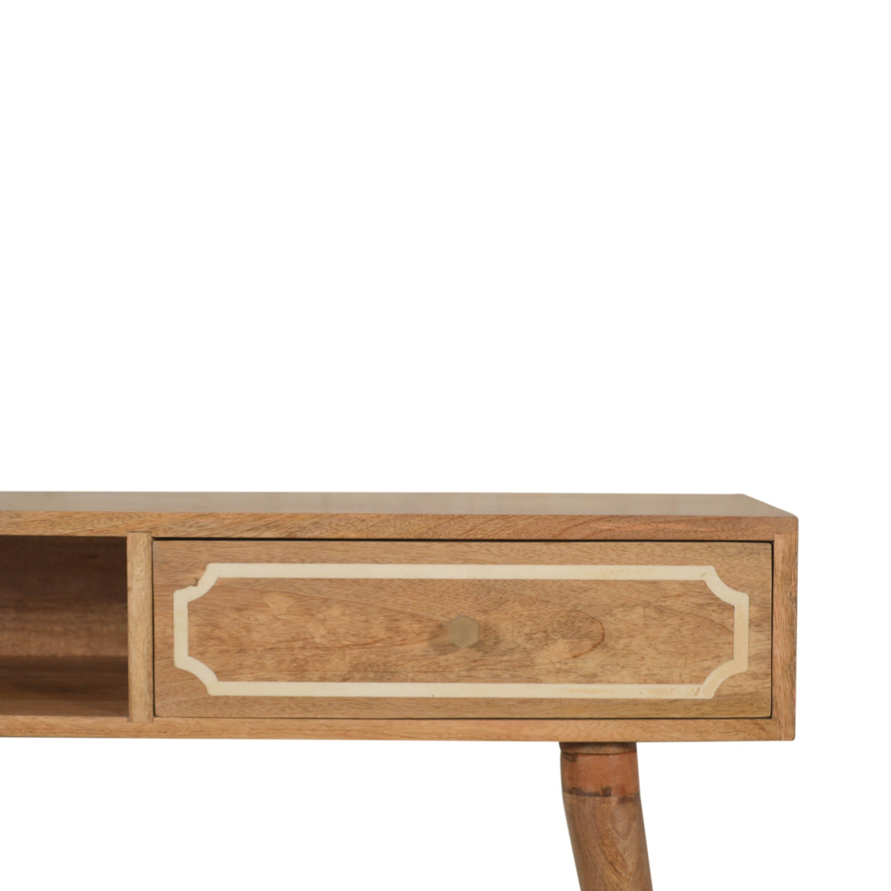 Wooden sideboard with a drawer on a white background