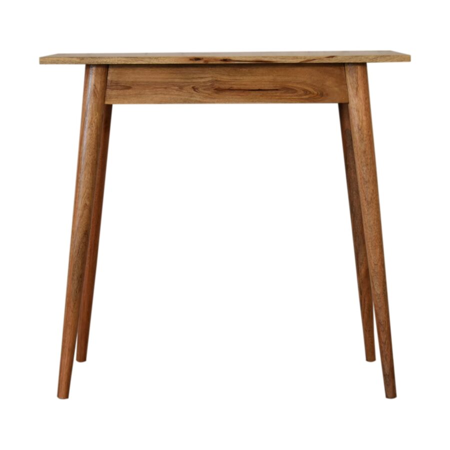Wooden side table on a white background