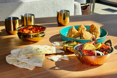 Indian Handi Serving Bowl - Hammered Copper Double Walled