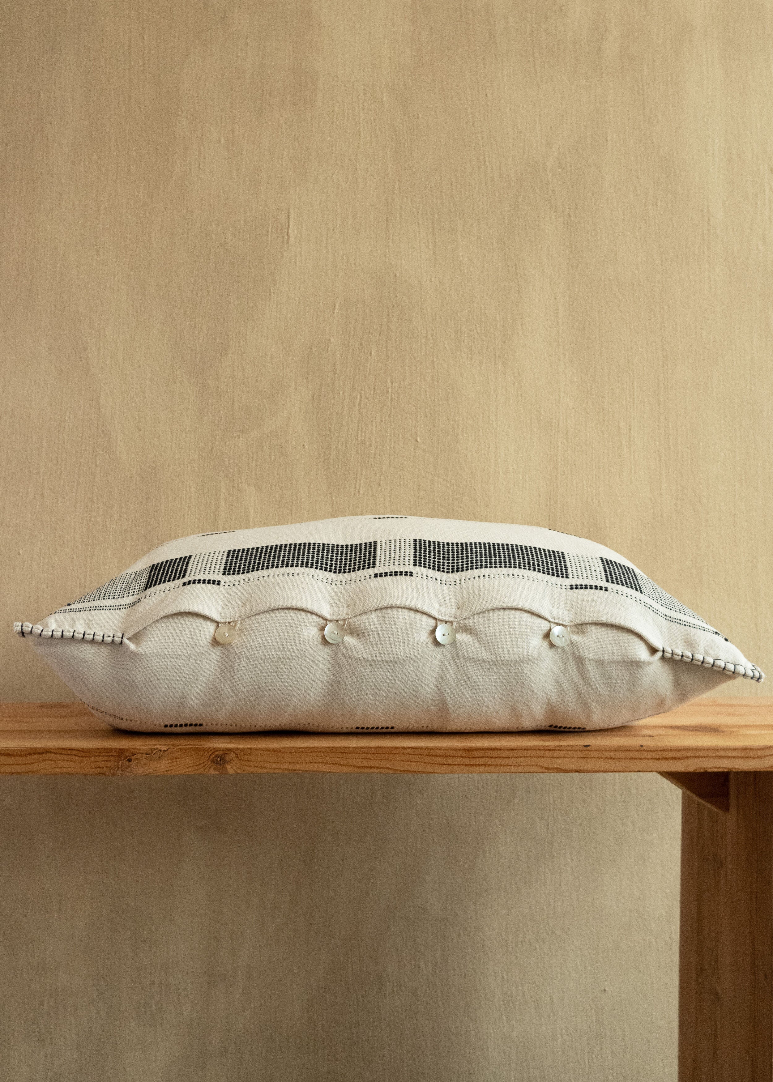 Fulcrum Onyx Oversized Cotton Lumbar Pillow - Atlas & Kiln