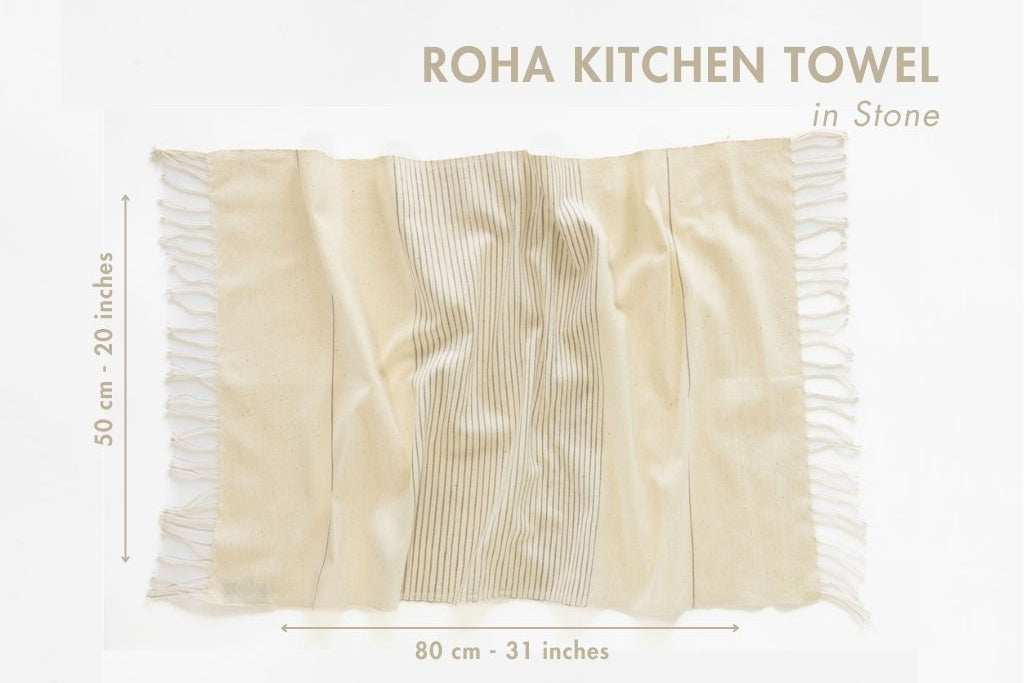 Roha Handwoven Ethiopian Cotton Kitchen Towel - Atlas & Kiln