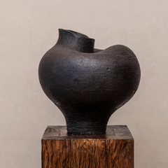 Goa Black Sculptural Concrete Vessel