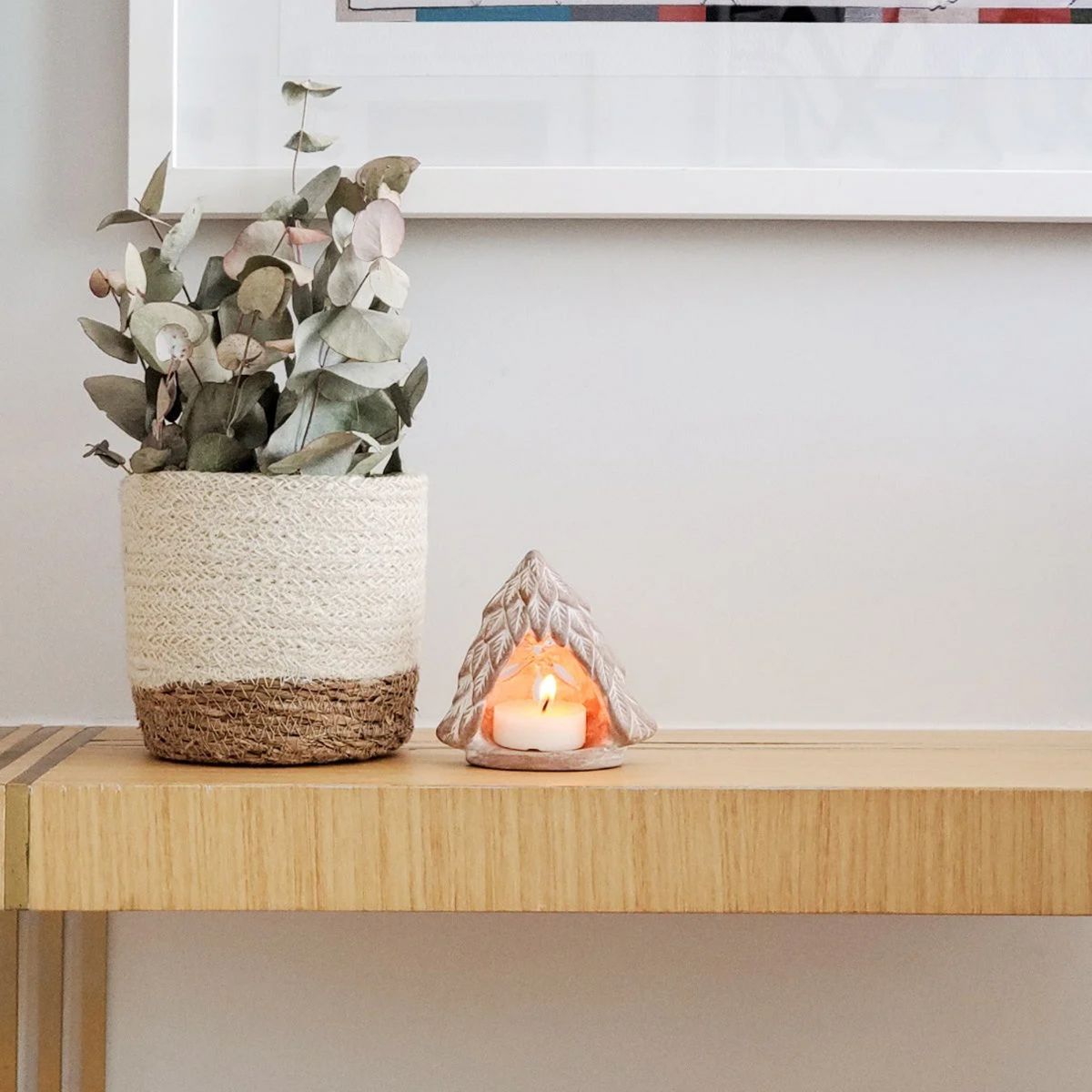 Handcrafted Terracotta Tree Tea Light Holder