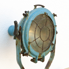 Antique Metal Sea Blue Ship Spotlight