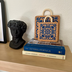 Portuguese Tile Cork Trivet with Rope Handle - Atlas & Kiln