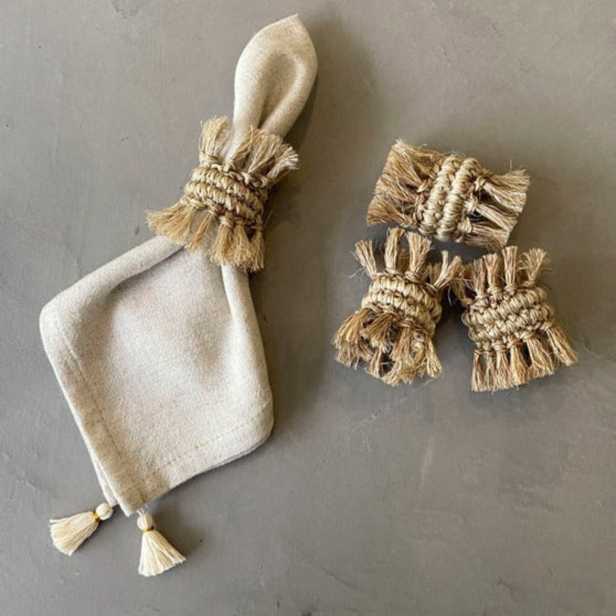 Handwoven Colombian Fique Napkin Rings – Set of 4 - Atlas & Kiln