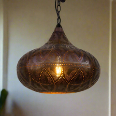 Diae Moroccan Pierced Metal Pendant Lantern - Atlas & Kiln