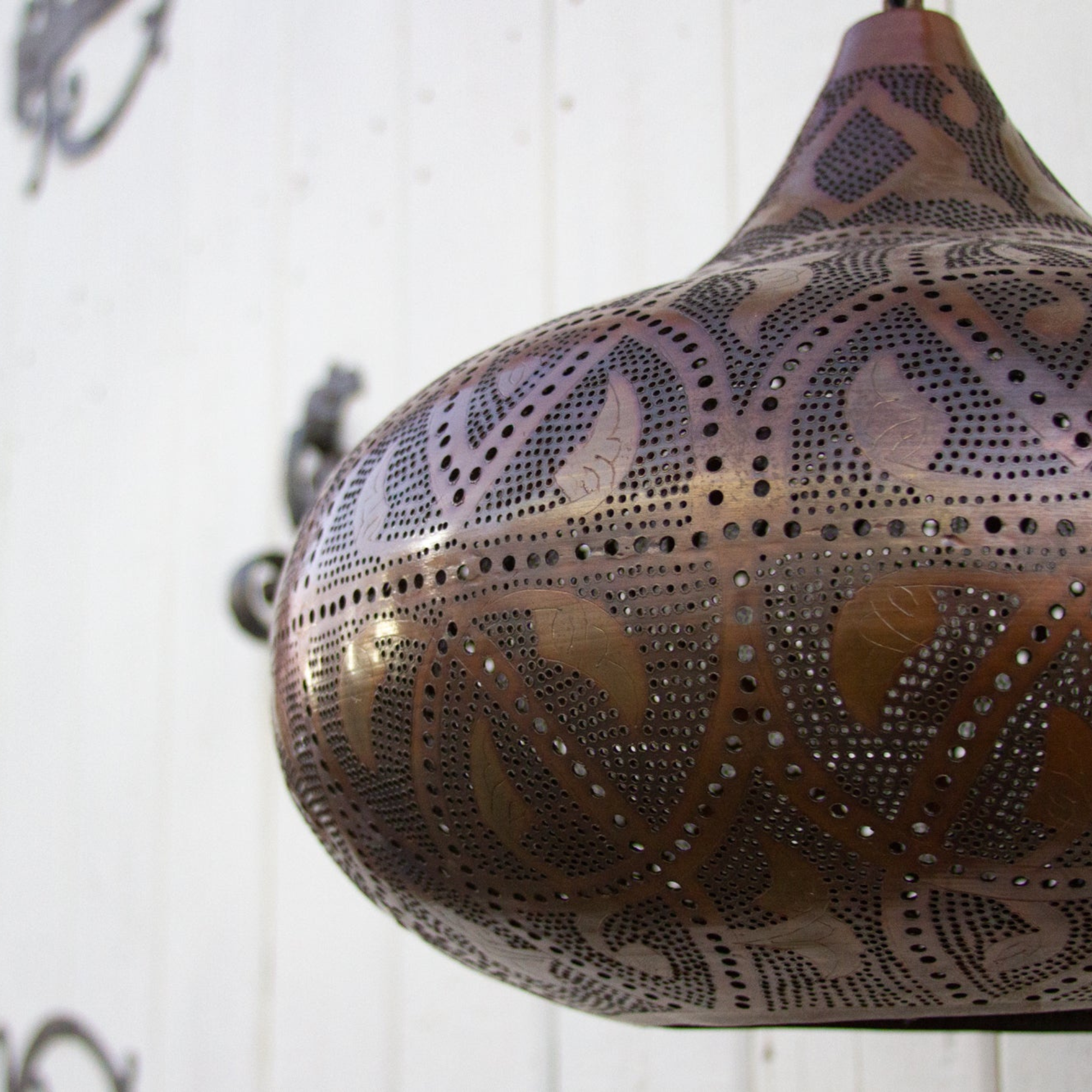 Diae Moroccan Pierced Metal Pendant Lantern - Atlas & Kiln