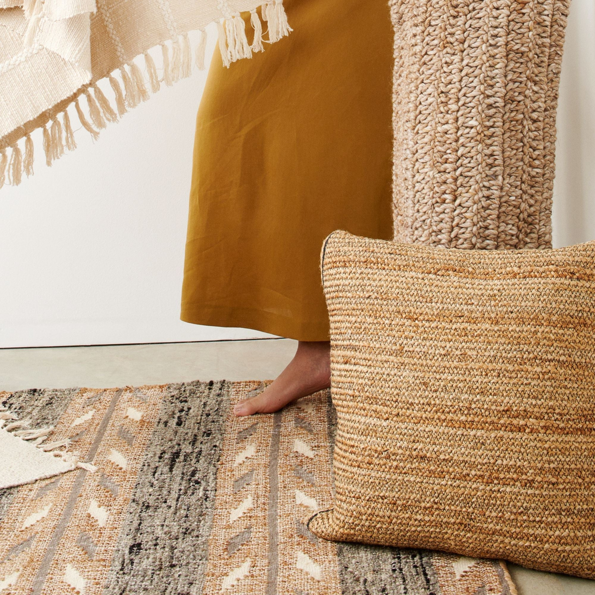 Uneven Arrows Handwoven Wool and Jute Rug - Atlas & Kiln