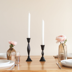 Low Diamond Hand-Forged Iron Candle Stand