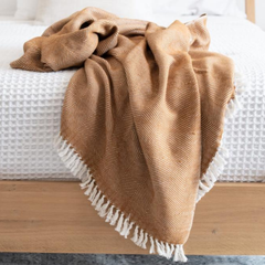 Mechot Ethiopian Cotton Herringbone Throw Blanket