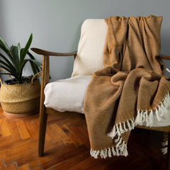 Mechot Ethiopian Cotton Herringbone Throw Blanket