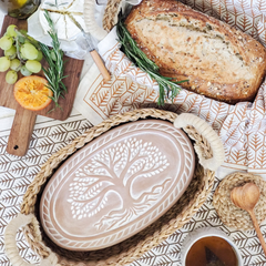 Tree of Life Terracotta Bread Warmer Set