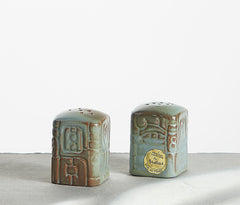Vintage Frankoma Myan Aztecs Salt & Pepper Shaker Set