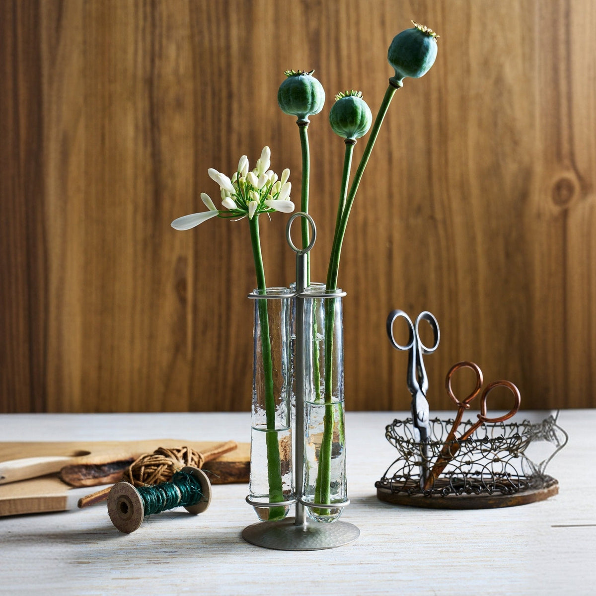 Floral Trio Recycled Glass Bud Vase