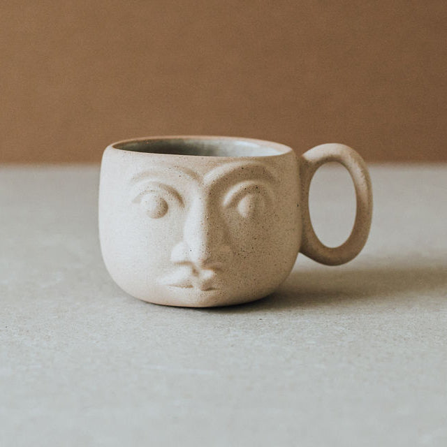 Mexican Sculpted Face Terracotta Mug - Atlas & Kiln