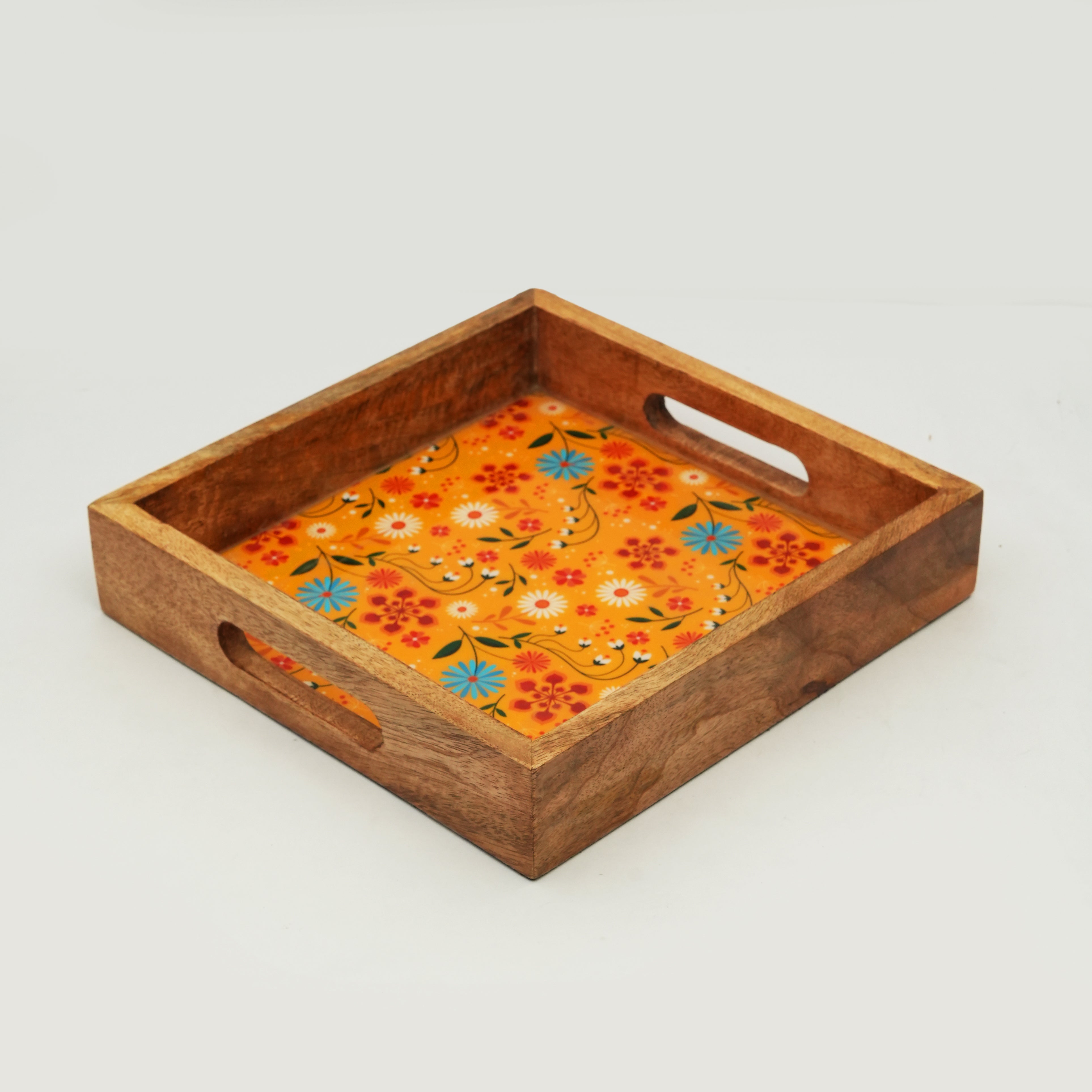 Sunburst Bloom Serving Tray with Handles - Atlas & Kiln