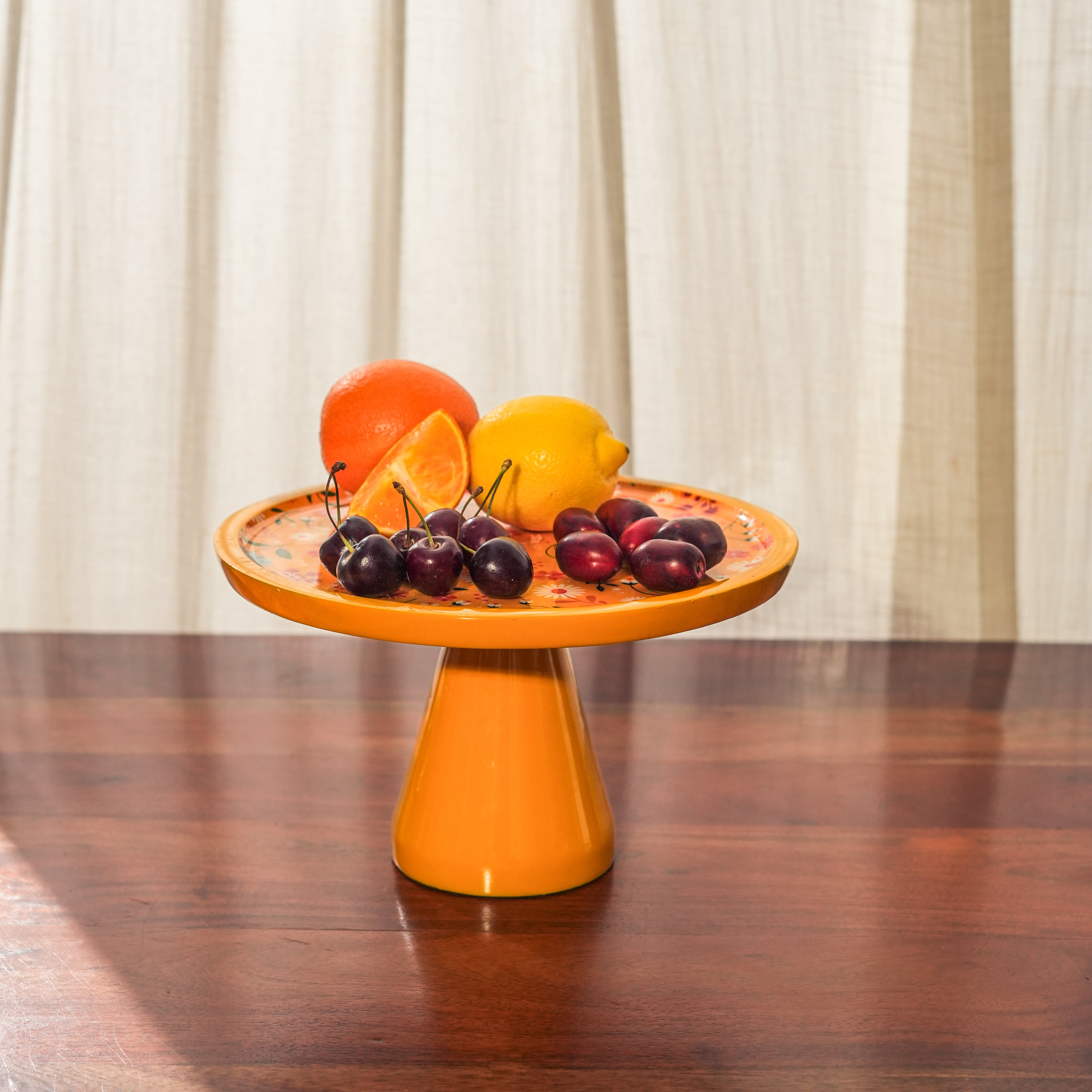 Handcrafted Sunburst Bloom Wooden Cake Stand - Atlas & Kiln