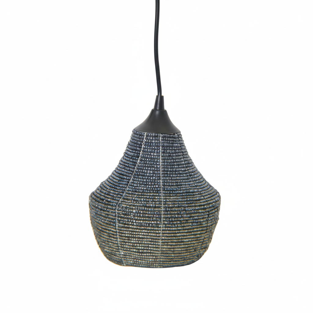 Draper Pewter Haitian Beaded Pendant Light - Atlas & Kiln