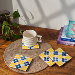 Marigold Mosaic Bone Inlay Coasters – Set of 4 - Atlas & Kiln