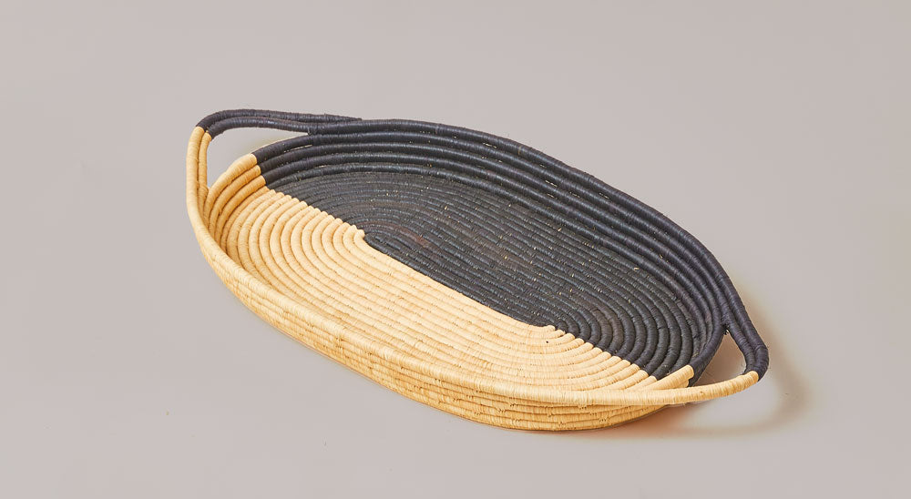 Rwandan Handwoven Raffia Split Tray