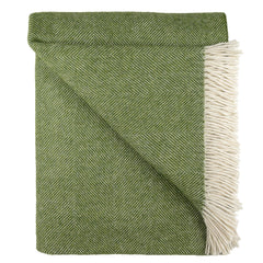 Evergreen Shetland Lambswool Herringbone Throw