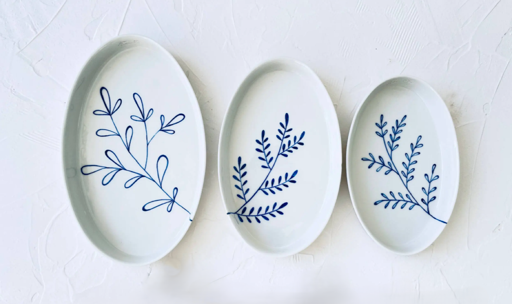 Süheyla Hand-Painted Porcelain Nesting Plates - Atlas & Kiln