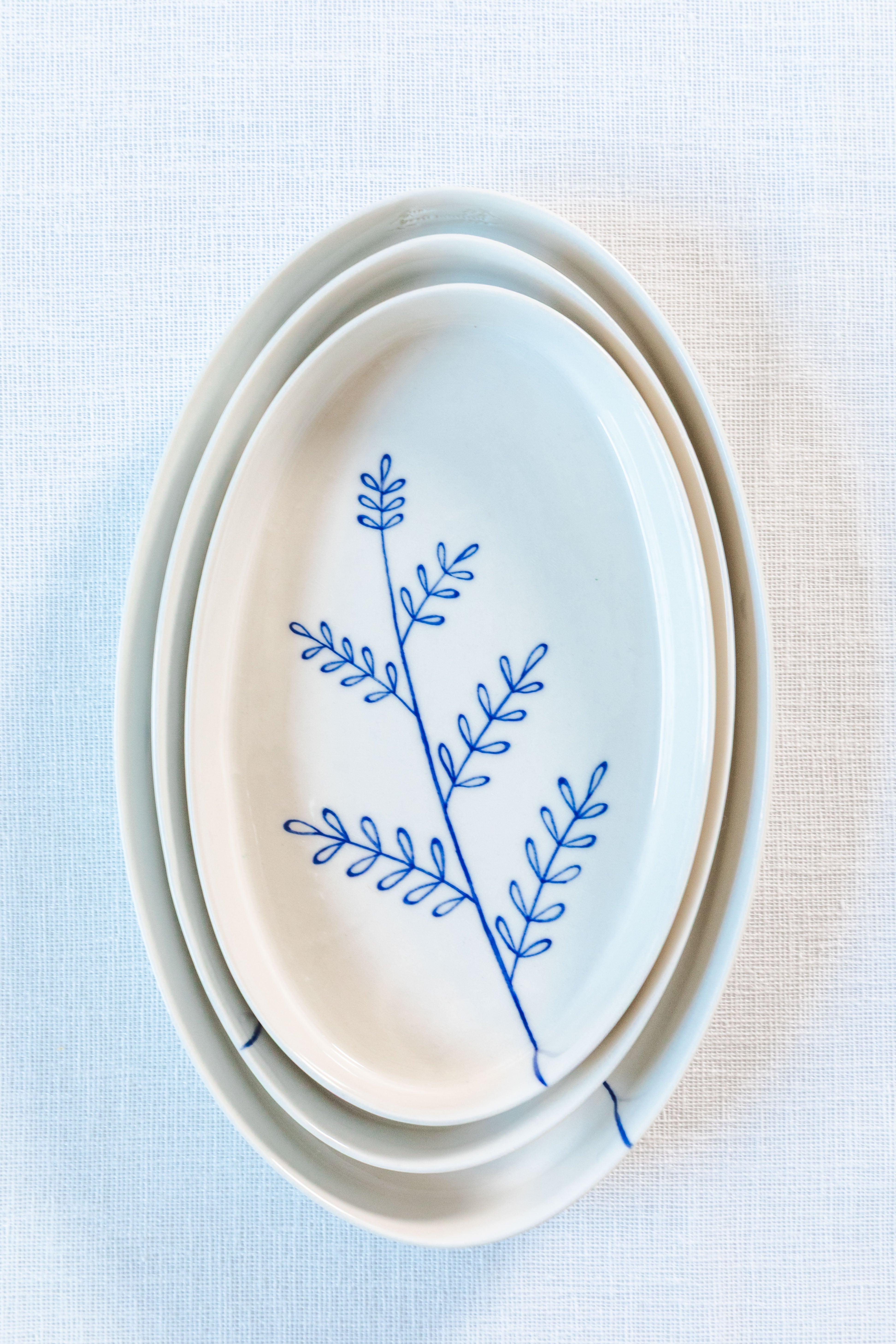 Süheyla Hand-Painted Porcelain Nesting Plates - Atlas & Kiln