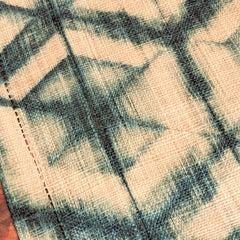 Green Turtle Pattern Shibori Raffia Table Runner - Atlas & Kiln