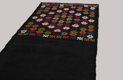 1'7" x 8'7" Vintage Kilim Runner with Hand-Embroidered Detail - Atlas & Kiln