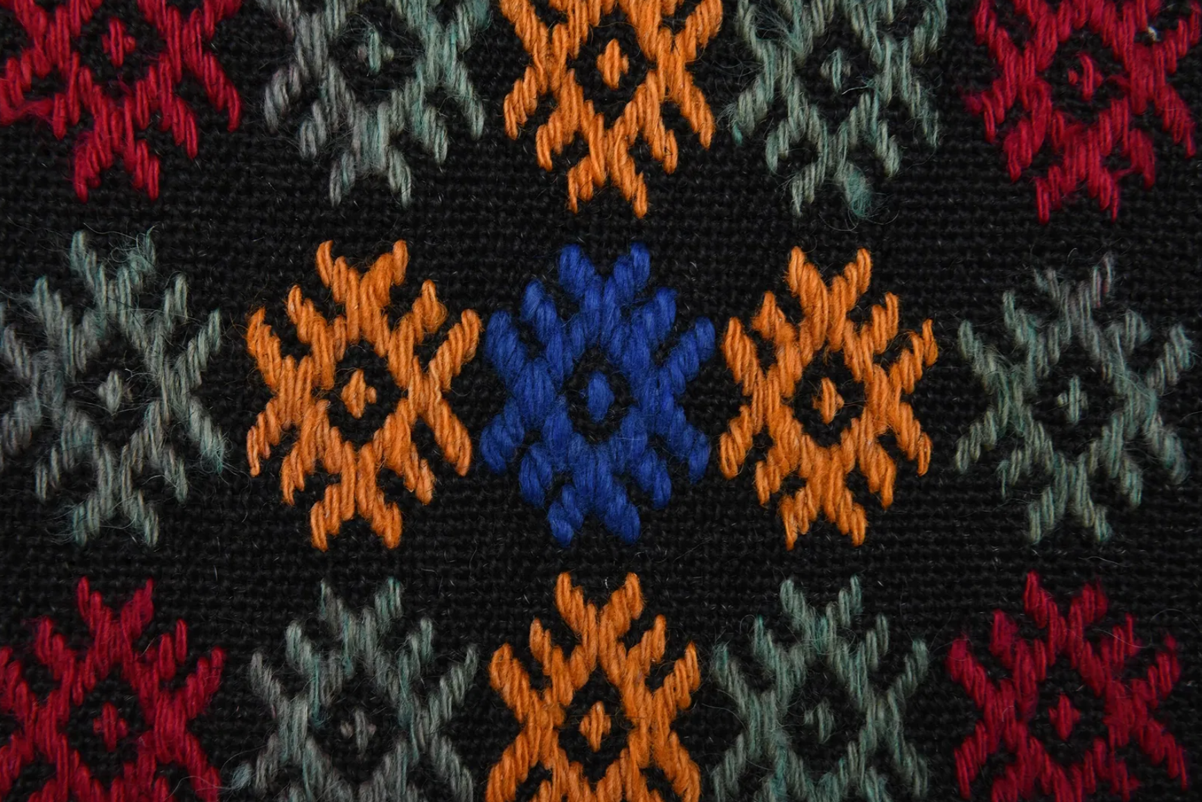 1'7" x 8'7" Vintage Kilim Runner with Hand-Embroidered Detail - Atlas & Kiln