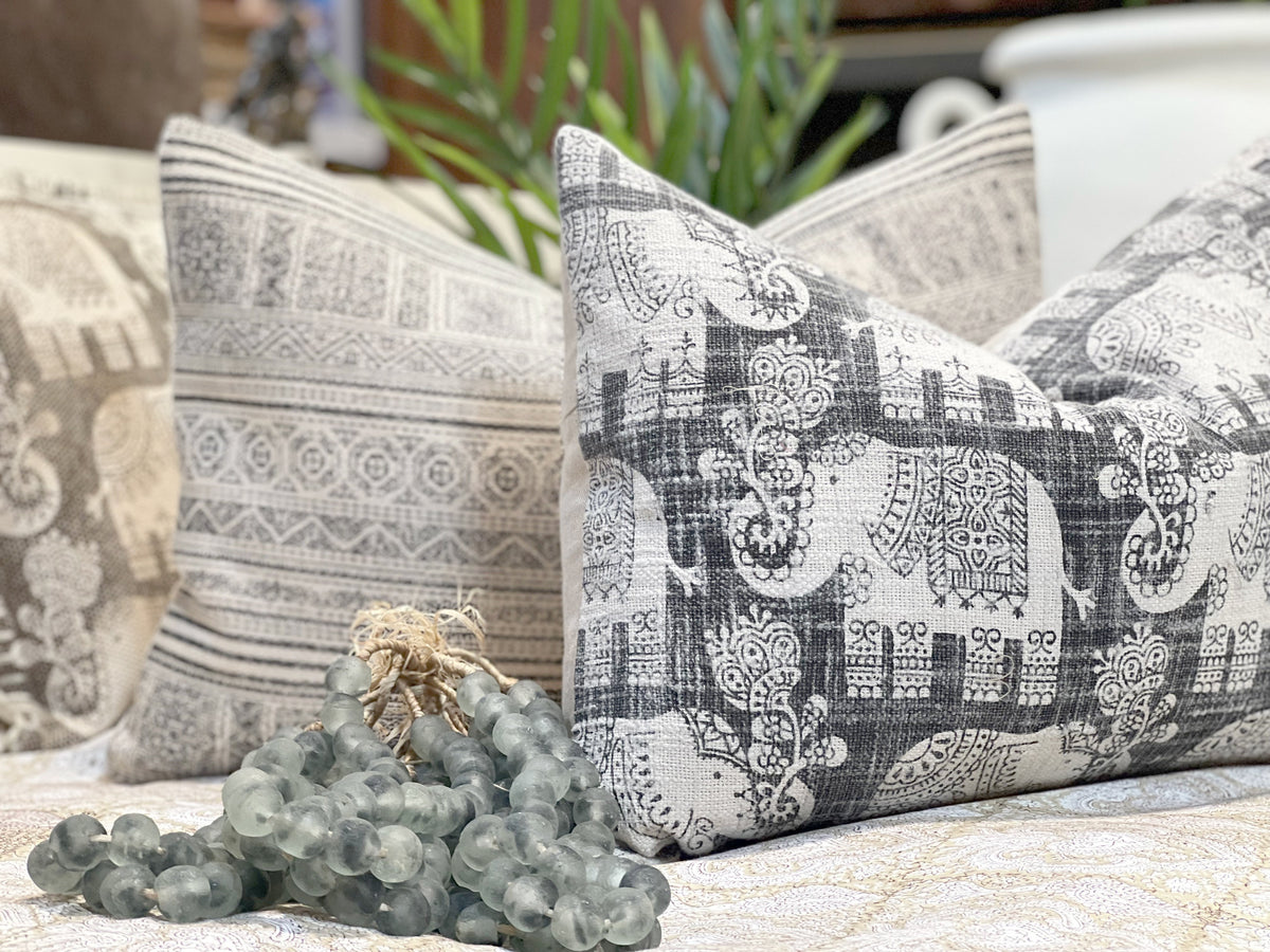 Gajraj Indian Dhurrie Block Print Pillow Cover - Atlas & Kiln