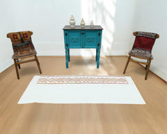 2.4' x 6.5' Vintage Embroidered Turkish Kilim - Atlas & Kiln