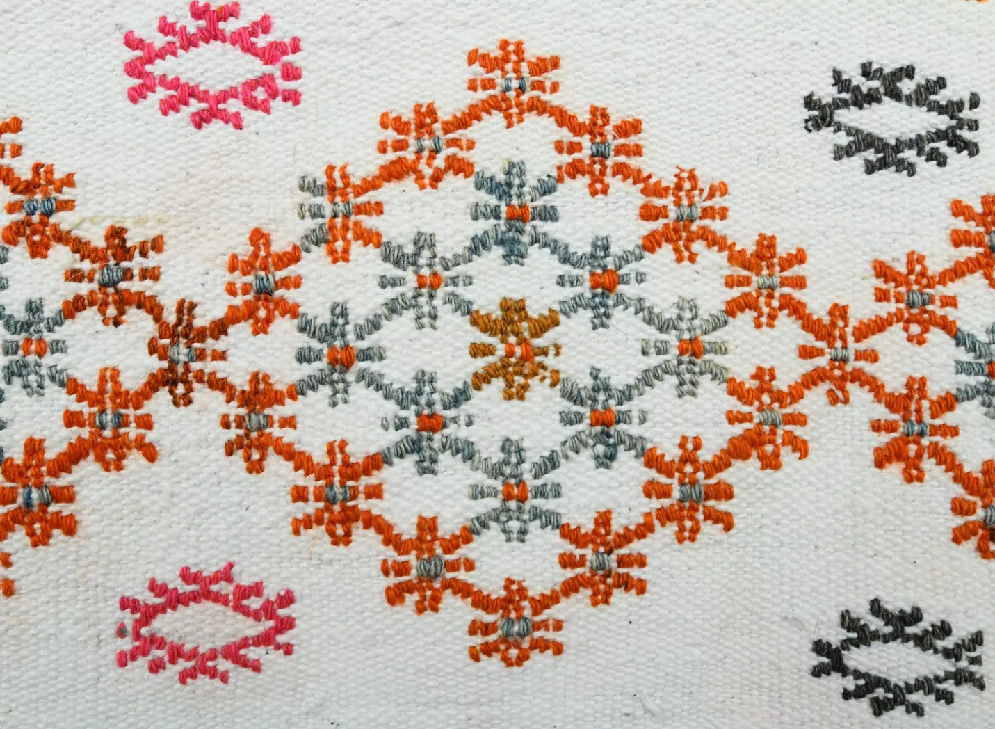 2.4' x 6.5' Vintage Embroidered Turkish Kilim - Atlas & Kiln