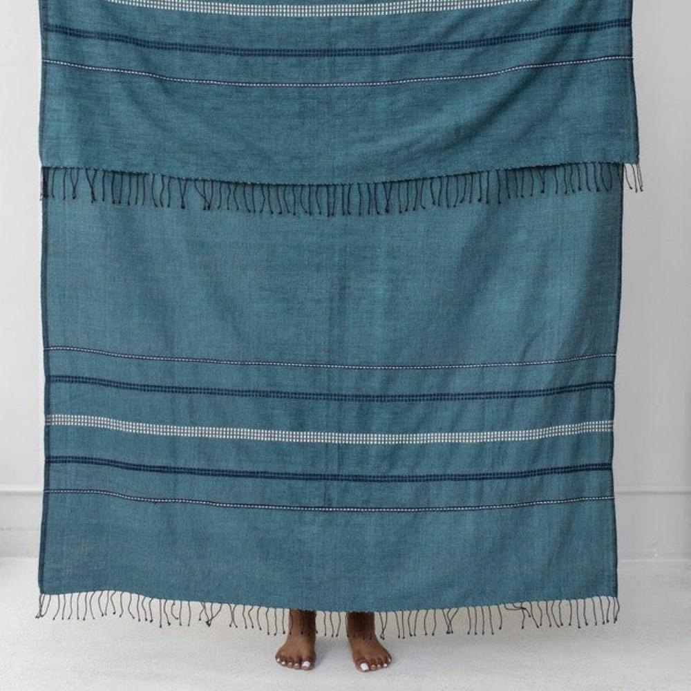 Zenach Handwoven Ethiopian Cotton Throw Blanket - Atlas & Kiln