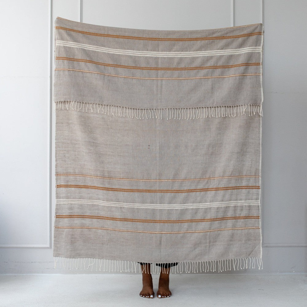 Zenach Handwoven Ethiopian Cotton Throw Blanket - Atlas & Kiln